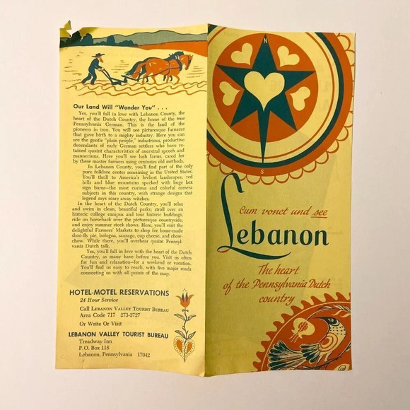 Vintage Lebanon Pennsylvania Travel Brochure Souvenir - Picture 12 of 14